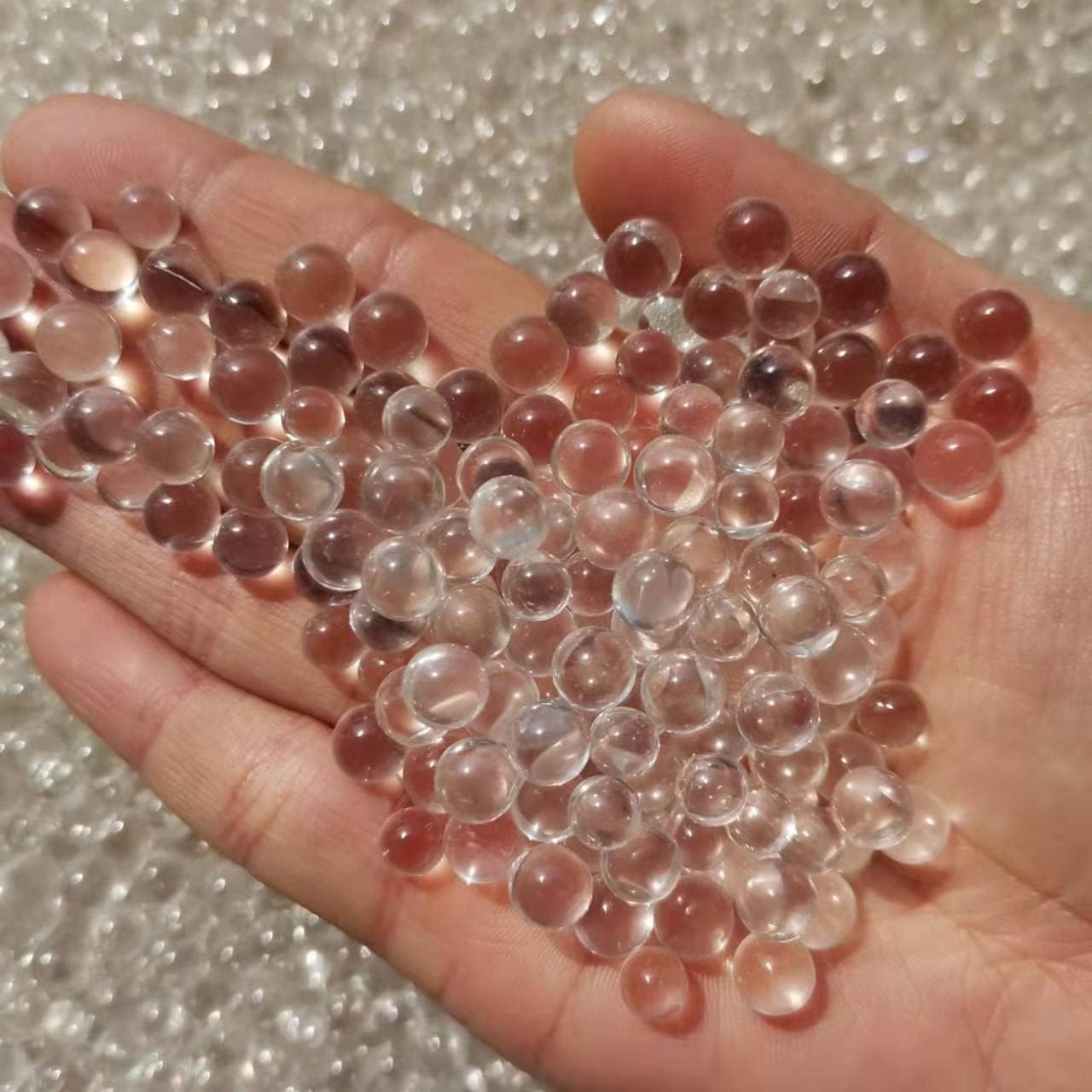 Natural Clear Quartz Cystal Small Size Sphere Transparent Quartz Round Loose Beads for Jewelry Making DIY (Color : 300g)