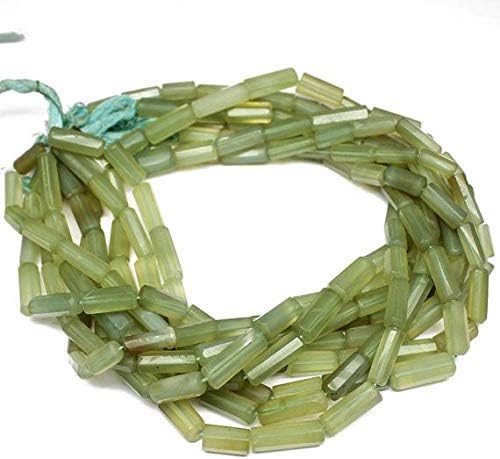 5 Strand Natural Chalceny Faceted Loose Tube Gemstone Craft Beads 14 Inch Long 14mm 17mm Code-HIGH-74