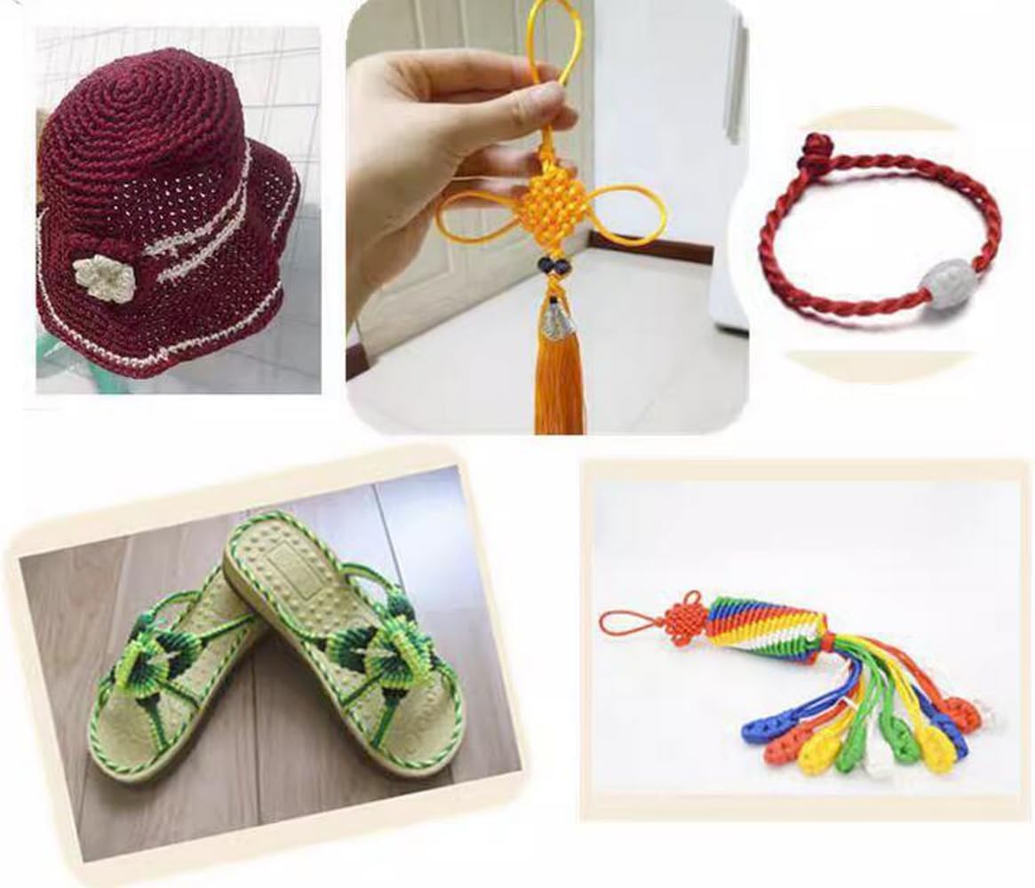 Beading String, Braided Nylon Beading Cord Gradient Chinese Knotting Rattail Macrame Thread String Roll for Jewelry Making Beading Macramé Wrapping Supplies DIY Crafts(29)