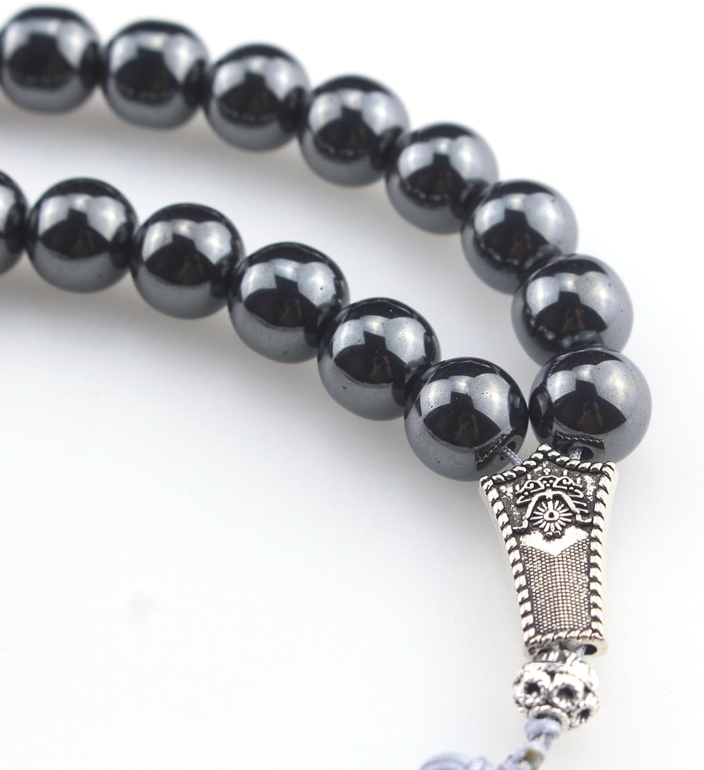 Muslims Islamic Dhikr Tasbeeh Tasbih 33 Prayer Beads, Hematite Beads with Tassel