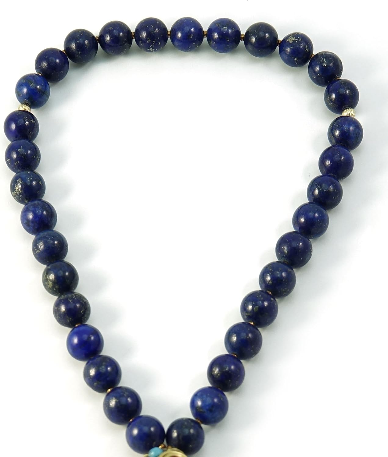 33 Lapis Gemstone Tasbih Muslim Prayer Beads with Nepalese Bead and Blue Tassel