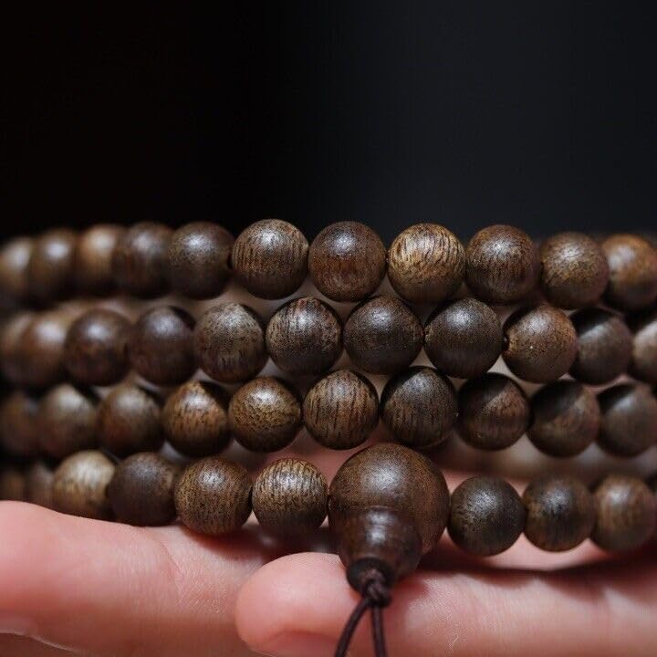 Agarwood 6mm Nha Trang White Chess Agarwood 108 Buddha Beads Rosary Sinking Grade