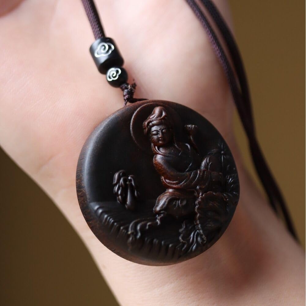 Agarwood Brunei Black Chess Agarwood Guanyin Car Pendant Buddha Beads Rosary Beads