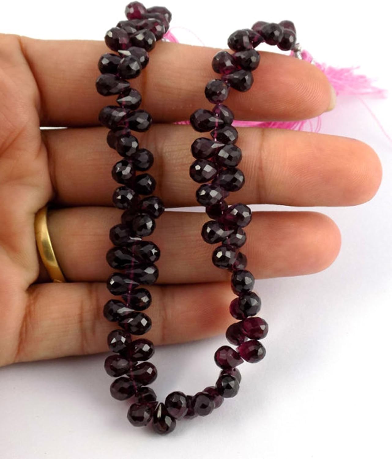 1 Strand Natural Red Garnet Faceted Teardrops 5x7mm Beads Strands,side Drilled Drops,rare Garnet Drops,8