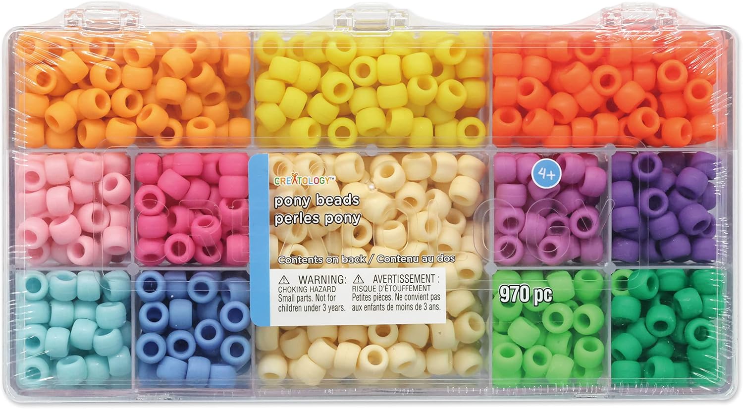 Creatology Multicolor Matte Pony Beads, 9 Packs: 970 ct. (8,730 Total), 6mm x 9mm