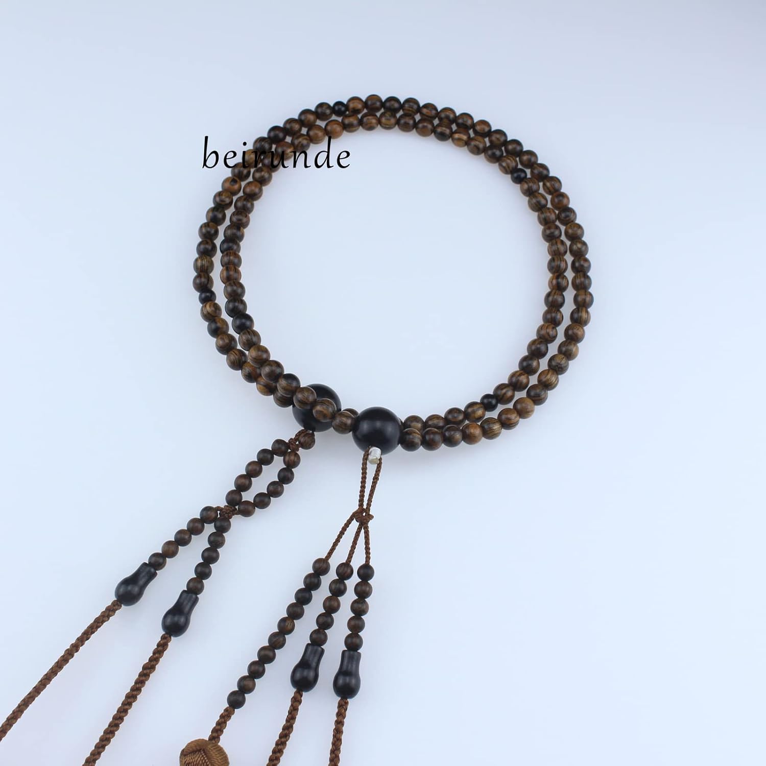 Dark Brown Wood Beads Japanese Soka Gakkai SGI Juzu Nichiren Buddhism Prayer Beads