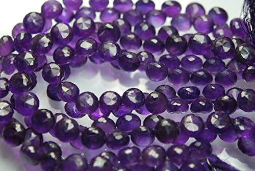 13 inch natural beads strand of 8-8.5mm faceted onion purple amethyst gemstone briolletes beads for DIY jewelry - necklace, bracelet, earring, ring.