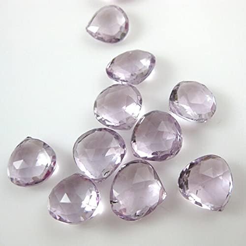 Pink Amethsyt Gemstone-Semi Precious Gemstone Bead-100% Genuine Briolette Bead-Heart Shape-13mm-Grade B- Loose Beads 5 pcs