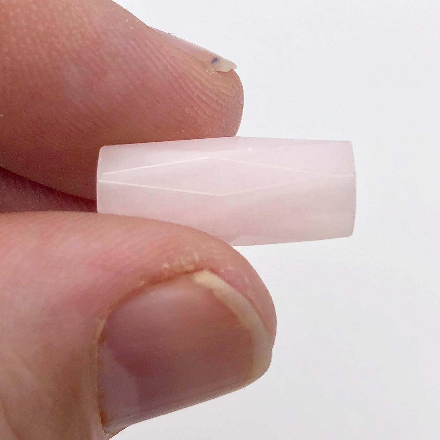 Mangano Pink Calcite Faceted Tube Bead 15