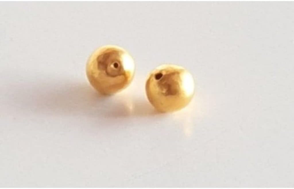 Solid 22K/18K Yellow Fine Gold 4.5 MM 48 Pieces Plain Round Beads For Personalized Jewellery And Jewellery Customization