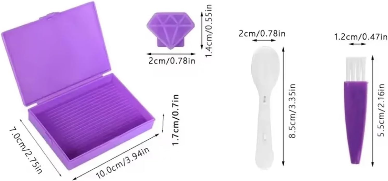 15/30pcs DIY Craft Flip Top Diamond Painting Tray Art Accessories Beading Plates Beads Sorting Storage with Stopper(Purple,30pcs,Type2)