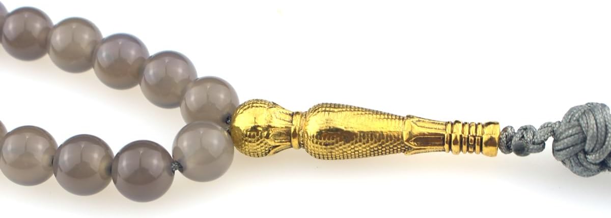 Muslims Islamic Dhikr Tasbeeh Tasbih Prayer Beads, 99 Crystal Smoky Quartz Beads with Tassel