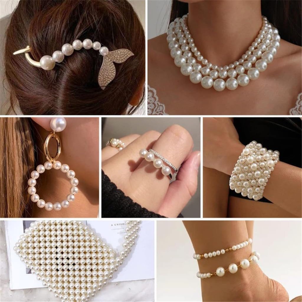 Pearl Set 1890 White Mixed Polished Loose Beads 4/6/8/10/12 Mm Pearls