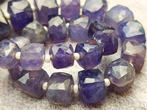 13 inch Strand of Natural gem Iolite, 6-9mm Box Faceted Beads for DIY Jewelry Making. | Beads_04911