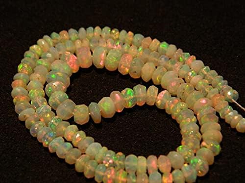 1 Strand Natural Ethiopian Opal Bead, Welo Opal, Faceted Ethiopian Opal Beads, Rondelle Beads, 3.5mm to 6mm Beads, 15 Inch