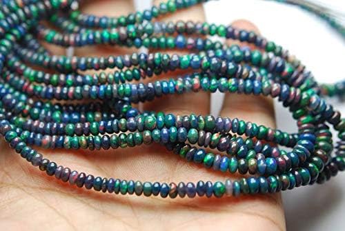 18 inch Strand Natural Blue Ethiopian Opal 4-6.5 mm rondelle Smooth Beads - Sale - 48 carats,18 inch Long, AAA Quality,Blue Ethiopian Opal Smooth rondelles,4-6.5mm Size