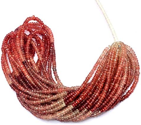 AAA+ Andesine Gemstone 3mm-4mm Faceted Rondelle Beads | Natural Rare Andesine Semi Precious Gemstone Loose Beads for Jewelry | 16inch Strand Pack of 2