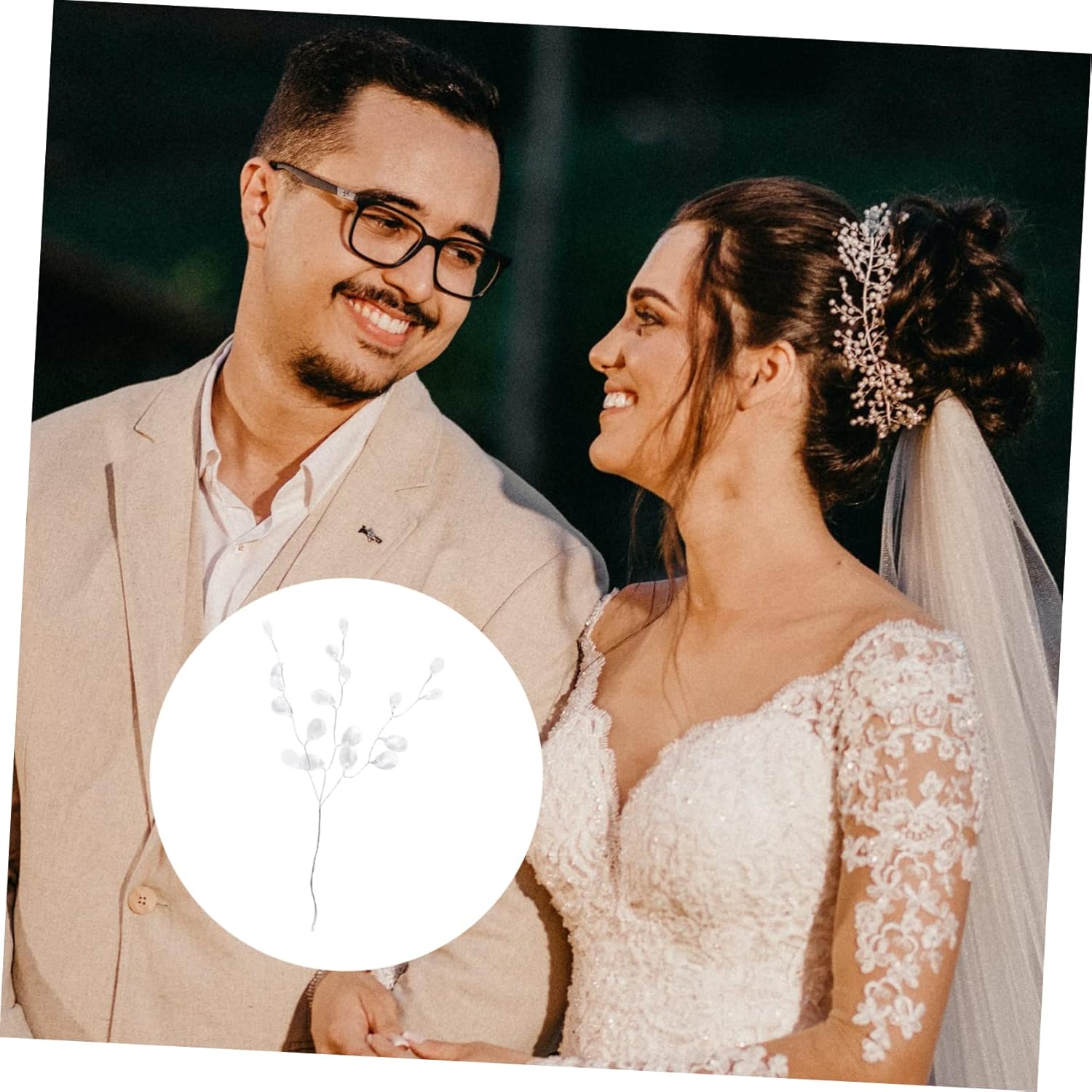 10pcs Acrylic Bead Drops Spray Artificial Floral Stems for Wedding and Craft Decoration DIY Short Branch Bead Accents White for Scrapbooking and Floral Arrangements