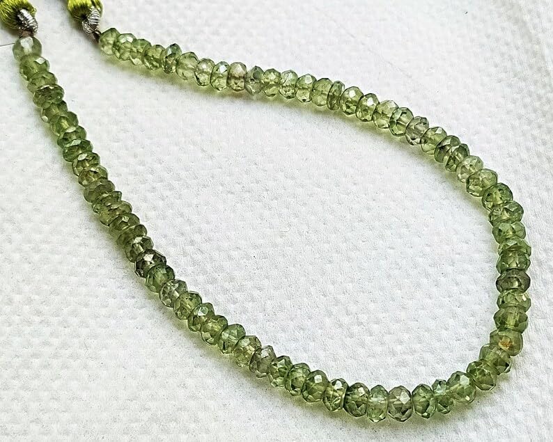 13 inch Strand of Natural gem Mystic Green Quartz, 4.5-5mm rondelle Faceted Beads for DIY Jewelry Making. | Beads_05762