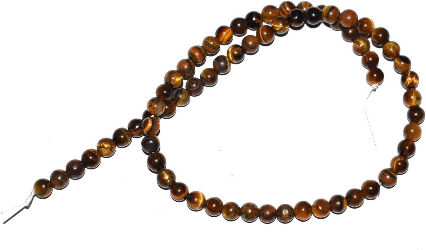 Natural Tiger's Eye Gemstone 6 mm Round Smooth Beads 13 in Loose 50 Strand CHIK-STRD-87757