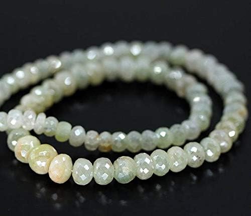 Mystic Coated Green Prehnite Faceted Rondelle Gemstone Loose Craft Beads Strand 8 Inch Long 6mm 10mm Code-HIGH-1540