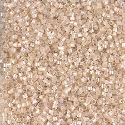 Miyuki Delica 11/0 - Pale Apricot AB Silk Inside Dyed DB1874-250gms Bag of Japanese Glass Beads Bulk Bag of Japanese Glass Beads