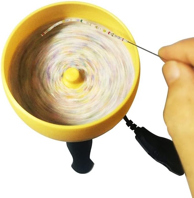 USB Beading Machine Tool Bead Stringing Bowl Beaded Bracelet Necklace Making Kit Electric Beading Rotator Bowl Punch Needle Kit - (Color: beading machine)