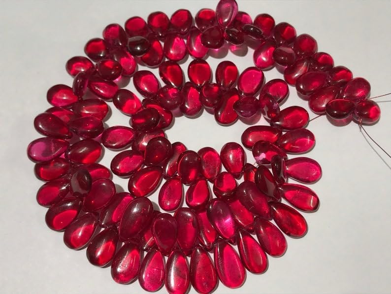 Natural Pink Quartz(COTTED) Pear Smooth Beads 11-W 17-18 Hight 18 inch Long String Jewelry Making Gemstone Beads for Necklace Bracelet