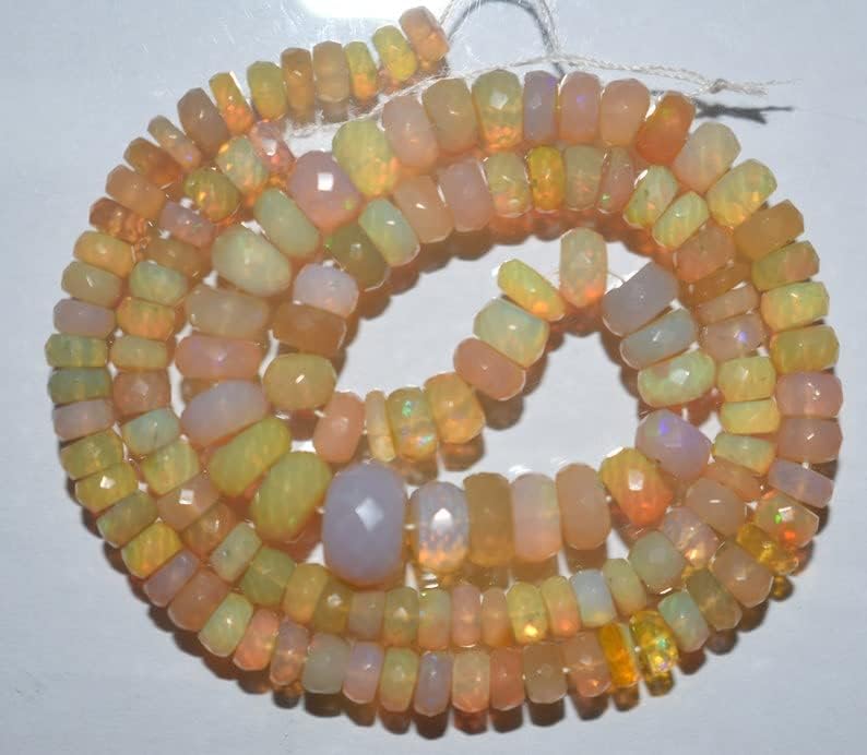 13 inch Strand of Natural gem Opal, 5-10mm rondelle Faceted Beads for DIY Jewelry Making. | Beads_05897