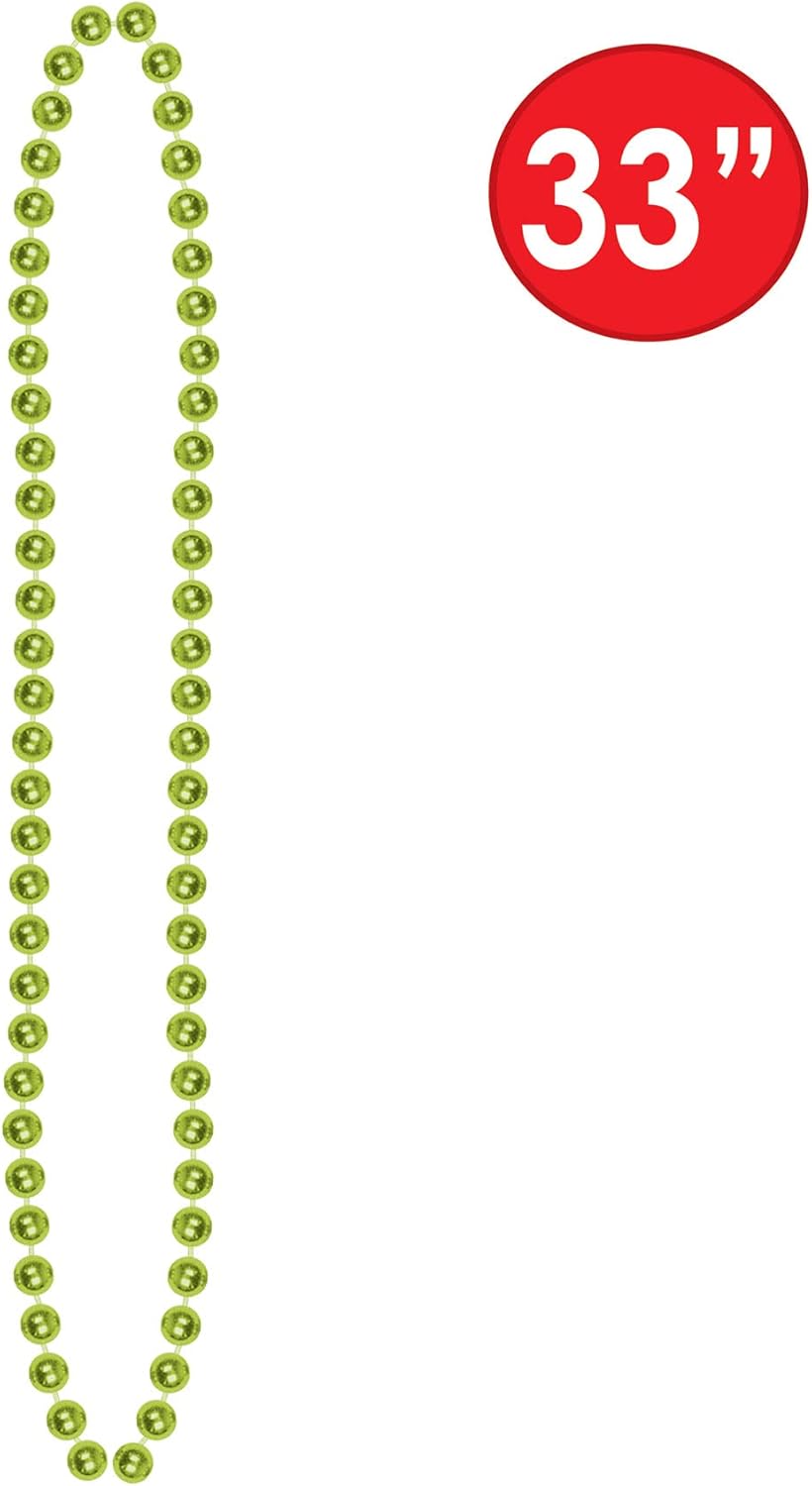 Beistle Bulk 720-Pack Small Round Party Beads, 7mm by 33-Inch, Light Green