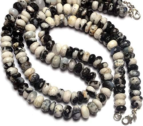 Natural Gemstone Dendritic Agate 10MM Approx. Faceted Rondelle Beads 17.5 Inch Full Strand Fine Quality Beads Necklace