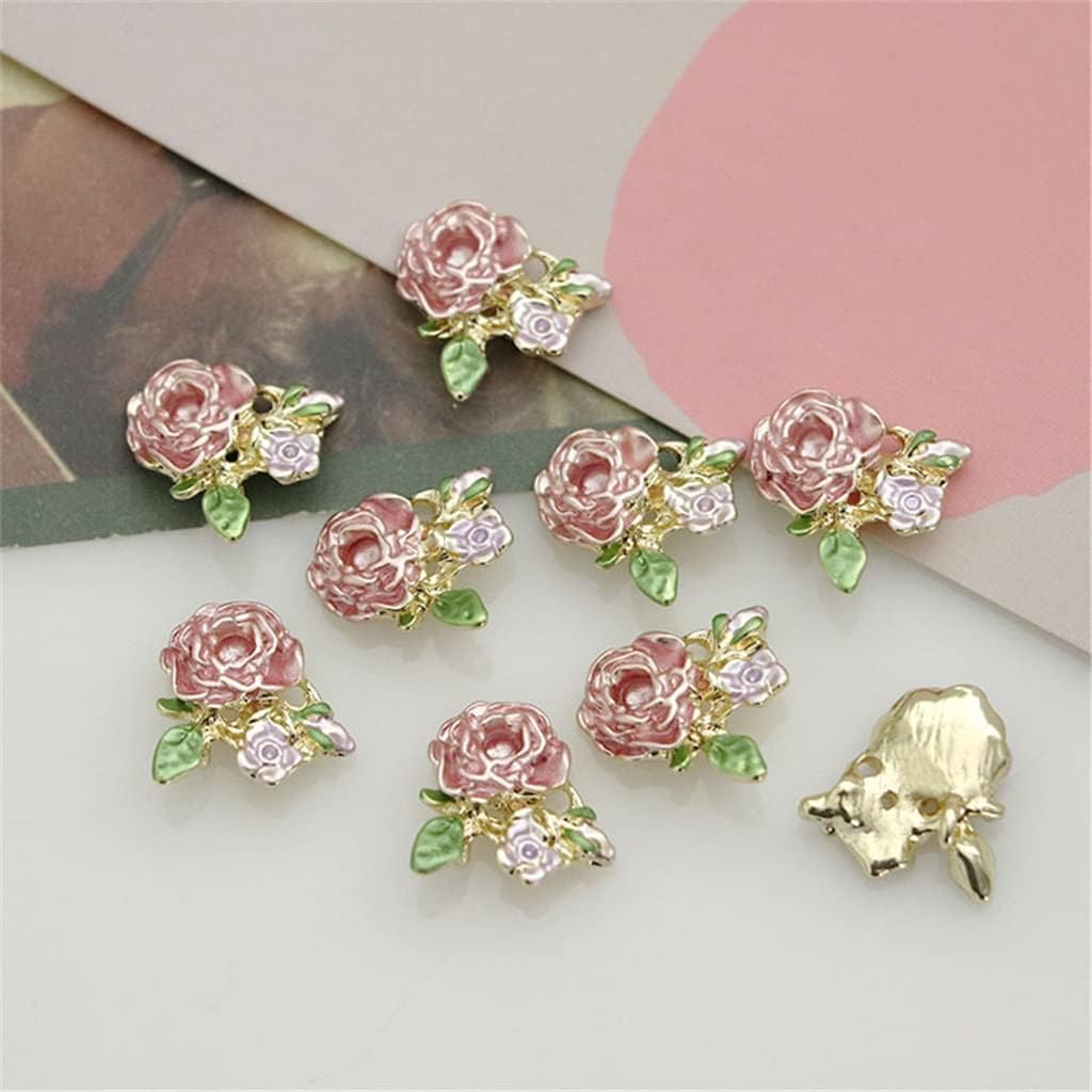 Celebrity Flower Earrings Accessories Material Alloy Oil Drip Clashing Camellia