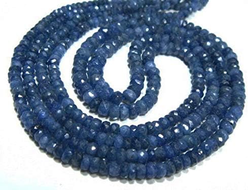 199 Carat- Natural AA Blue Sapphire Micro Cut Rondelles-Total 41 Inch Long Strand -2 Strands-Stones Measure- 3-5mm Code-HIGH-6446