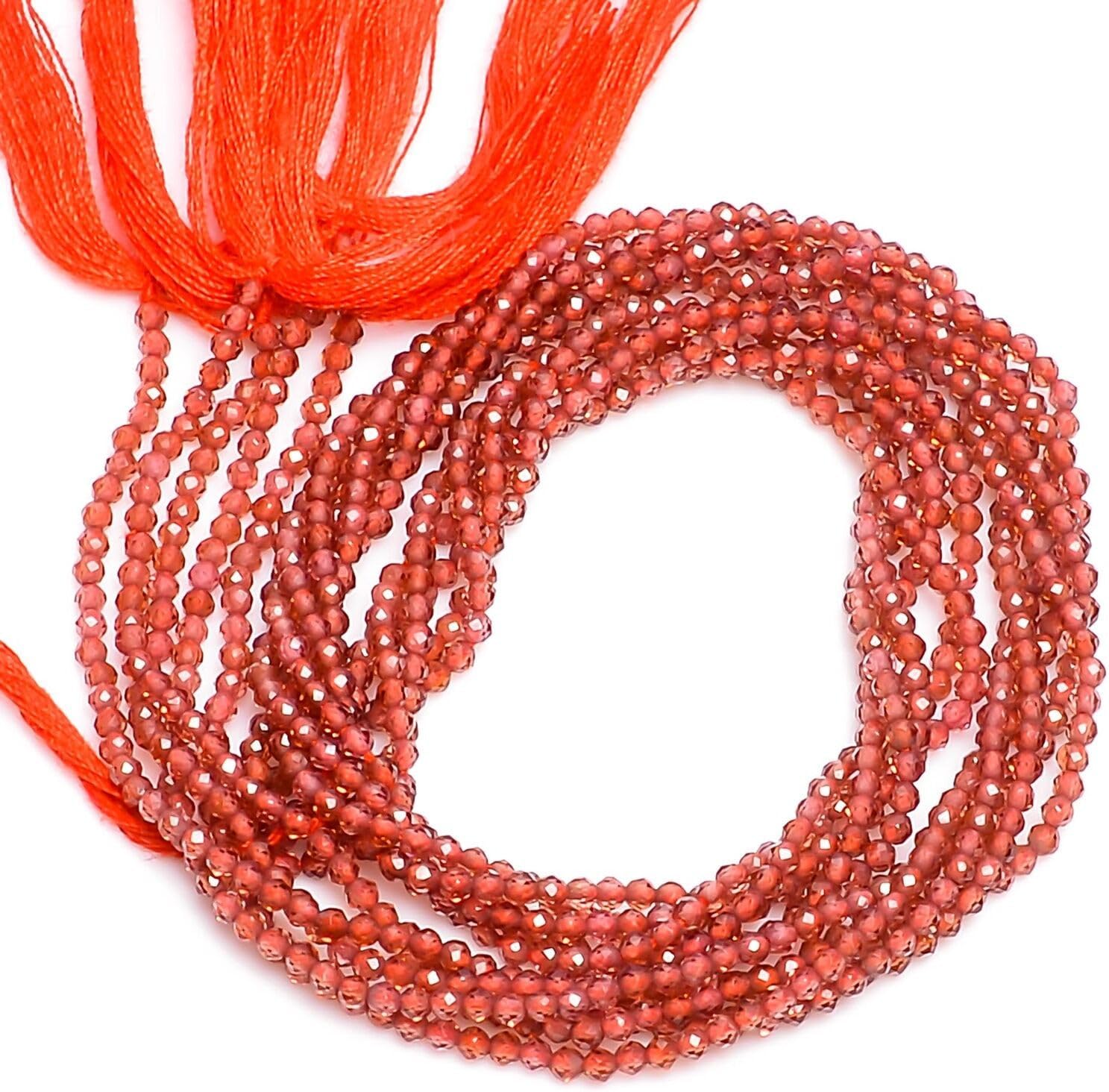 2.5 mm Natural Mozambique Garnet Faceted Round Rondelle Beads 33 cm 50 Strand CHIK-STRD-87492