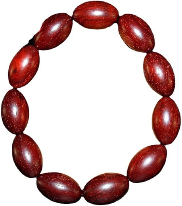 Mascot Wooden Crafts Wood Carving Art Wood Decoration Artwork 印度小叶紫檀枣珠收藏 紫檀桶珠佛珠(小叶紫檀橄榄手串20*13)