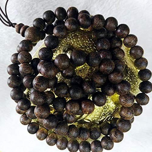 GLW Vietnam Nha Trang Agarwood 9 Mm 108 Japa Mala Meditation Prayer Beads #001