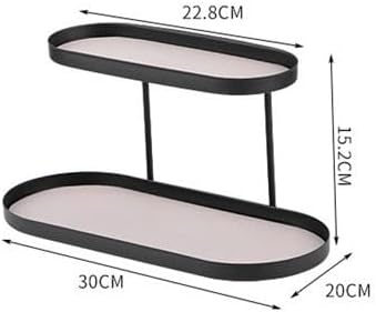 Tray Double-Layer Storage Tray Aromatherapy Candle Tray Cake Jewelry Display Tray Desktop Storage Double-Layer Tray Serving Trays(B,Medium)