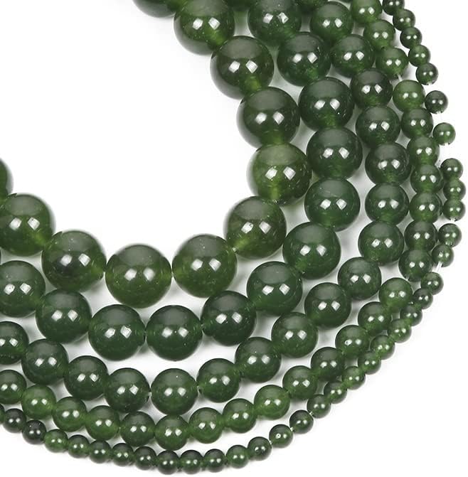 Natural Stone Green Chalcedony Jade Round Loose Spacer Bead for Jewelry Making Bracelet Necklace DIY (Color : D, Size : 12mm)