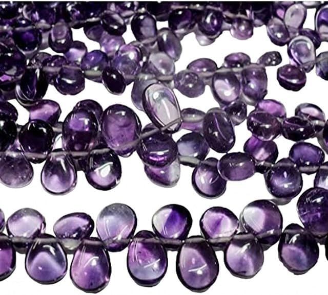 Amethyst Briolettes, Pear Beads, Briolette Beads, 5x7mm Beads, 7 Inch lot of 5 Strands Chik-STRD- 90941