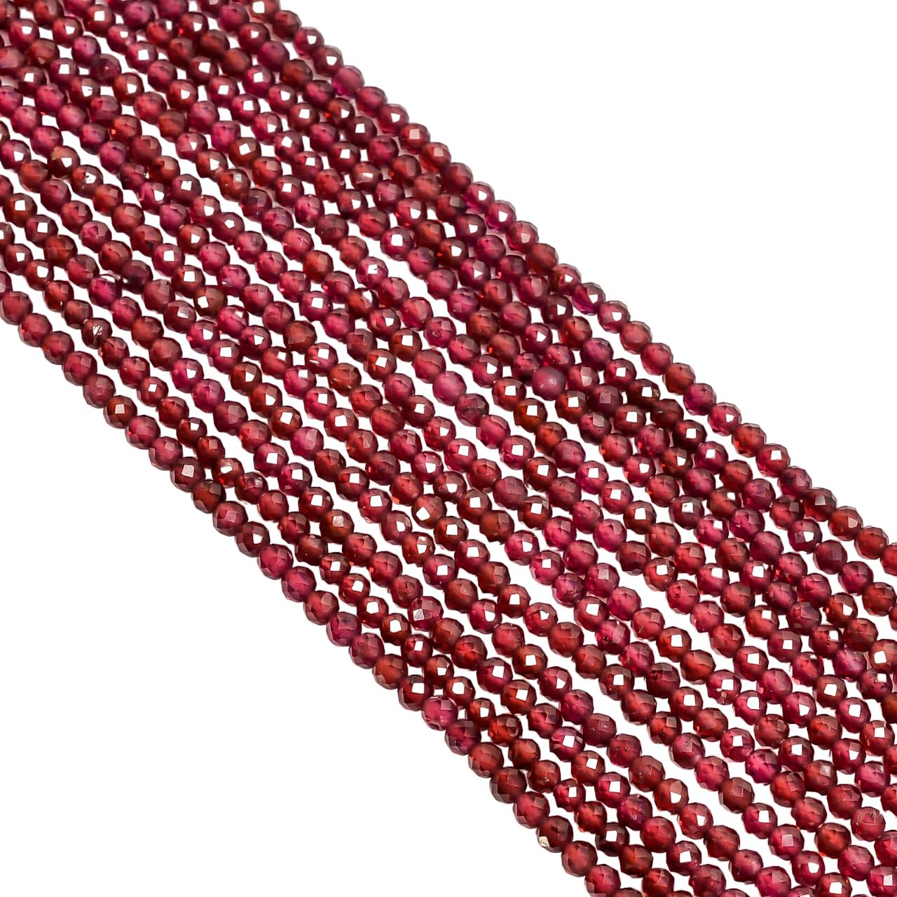 Natural Rhodolite Gemstone Round Faceted Beads 3X3 mm 50 Strand 13