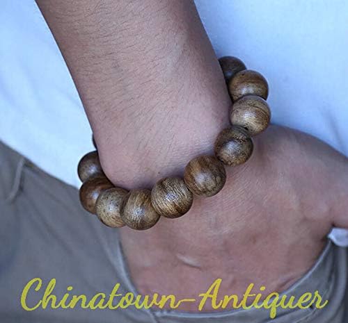 GLW Kalimantan 16 Mm Mala Meditation Wild Agarwood Aloewood Prayer Beads #3052