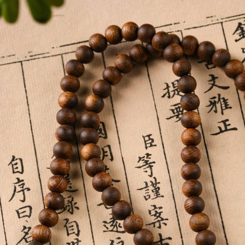 Fusen Red Clay Agarwood 6mm x 108 Beads Aged Material with Sweet Incense Aroma Mellow and Rich Incense Fragrance Buddhist Prayer Beads