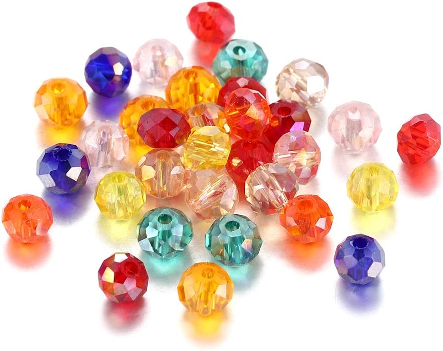 70-300pcs 3/4/6/8mm Translucent Czech Crystal Glass Bead Faceted Colorful Spacer Bead for DIY Bracelet Jewelry Making Supplies (Camel, 4mm x 200pcs)