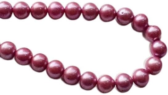 BEADS GEMSTONE 1 Strand Natural Pearls - Natural Pearls, Natural Fresh Water Round Pearls, Pink Color Pearls, 8mm Each, 8 Inch Code-HIGH-19459