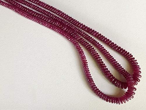 16 Inch Ruby Glass Filled Beads, 4.5-10mm Ruby Plain Spacer Beads, Ruby Plain Tyres, Ruby Necklace, Ruby Jewelry
