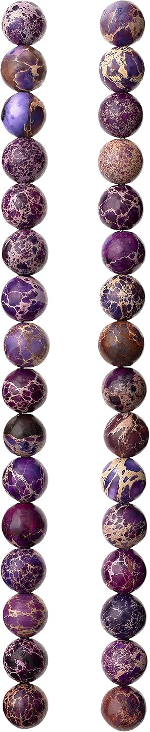 Bead Landing Purple Crackled Jasper Round Beads, 8mm, 12 Pack
