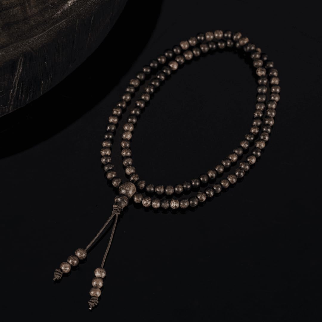 Vietnamese Nha Trang White Agarwood Burl Old Material 4mm*108 Beads Multi-Circle Prayer Beads Sink-Grade