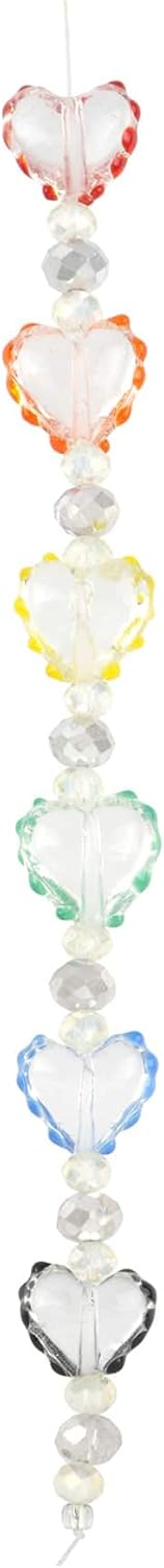 Bead Landing Multicolor Handmade Lampwork Glass Heart Bead Mix - 72 Heart Shaped Beads for Jewelry Making, Bracelets, Necklaces, and Craft Projects