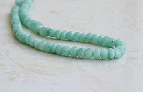 Amazonite Gemstone Faceted Rondelle Aqua 6 to 6.5mm 8