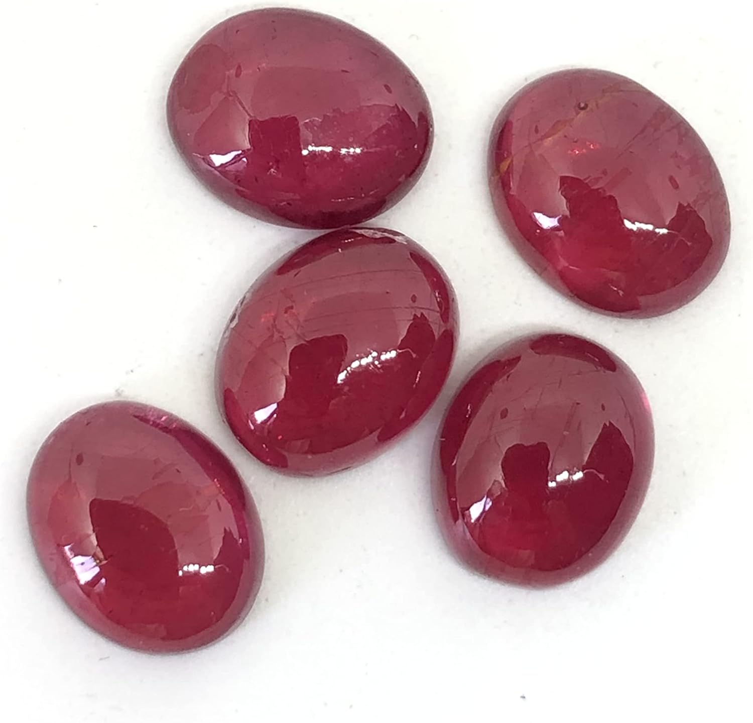 17.88 Ct Natural Deep Red Ruby Oval Shape Cabochon Size 10x8 mm Top AAA+ Quality Wholesale 5 Pieces Lot Loose Gemstone For Making Pendant, Earring, Ring Jewelry